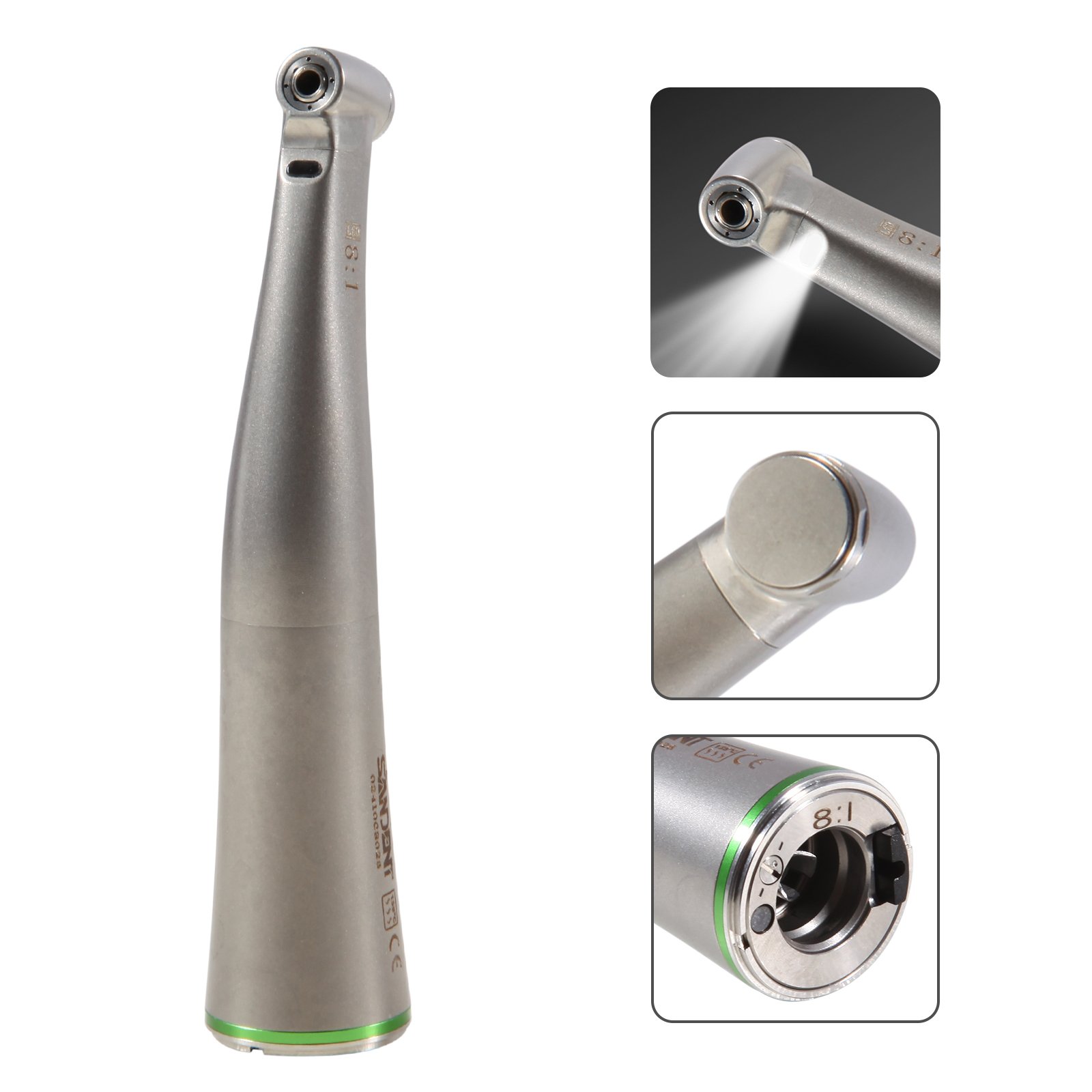Hot Selling Dental 8:1 Endo Handpiece Endodontic LED Fiber Optic Low Speed Contra Angle Mini Head Quattro Spray For Endo Prophy