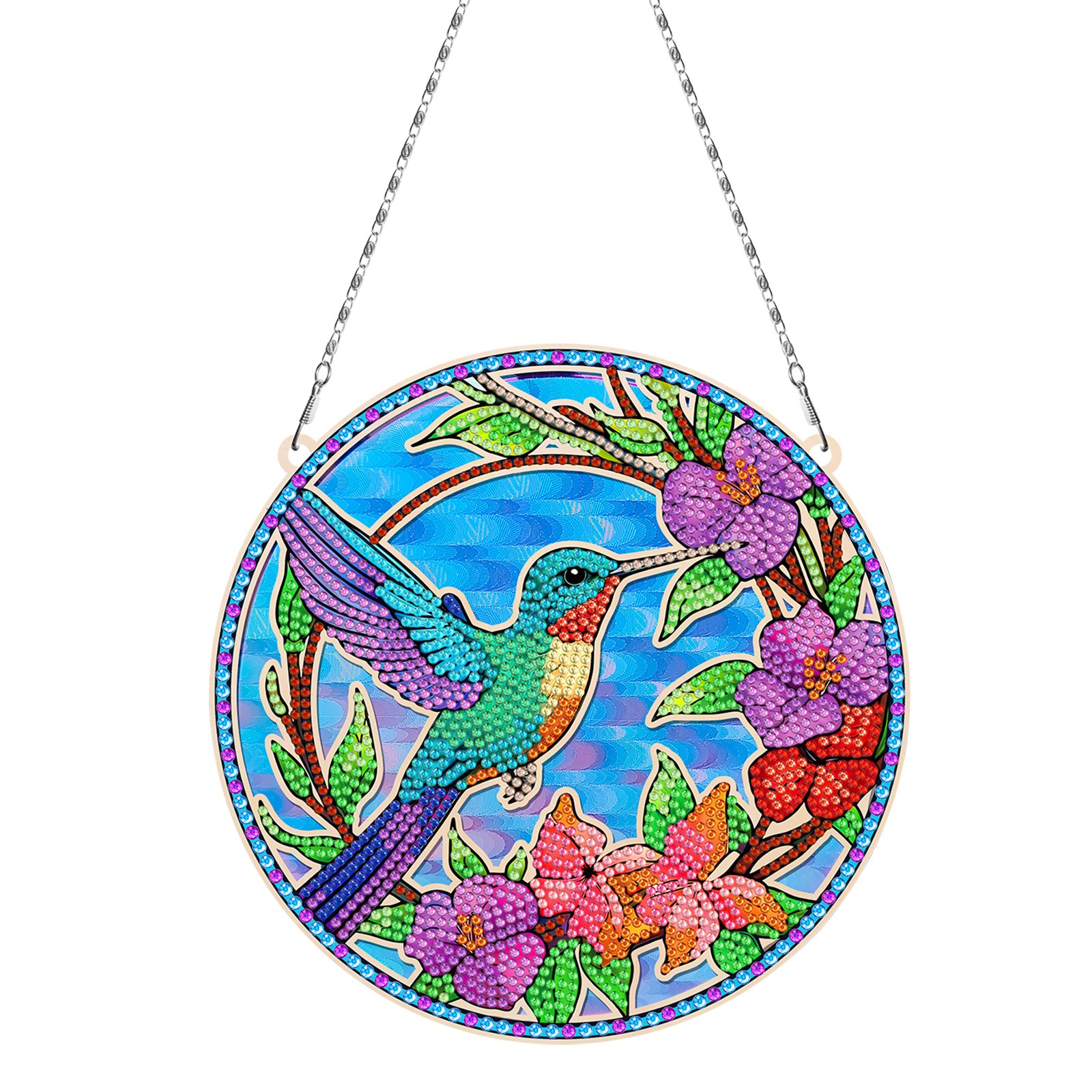 Mandala Flower Dog Cow Owl Wooden Diy Hanging Diamonds Painting Pendant Kit