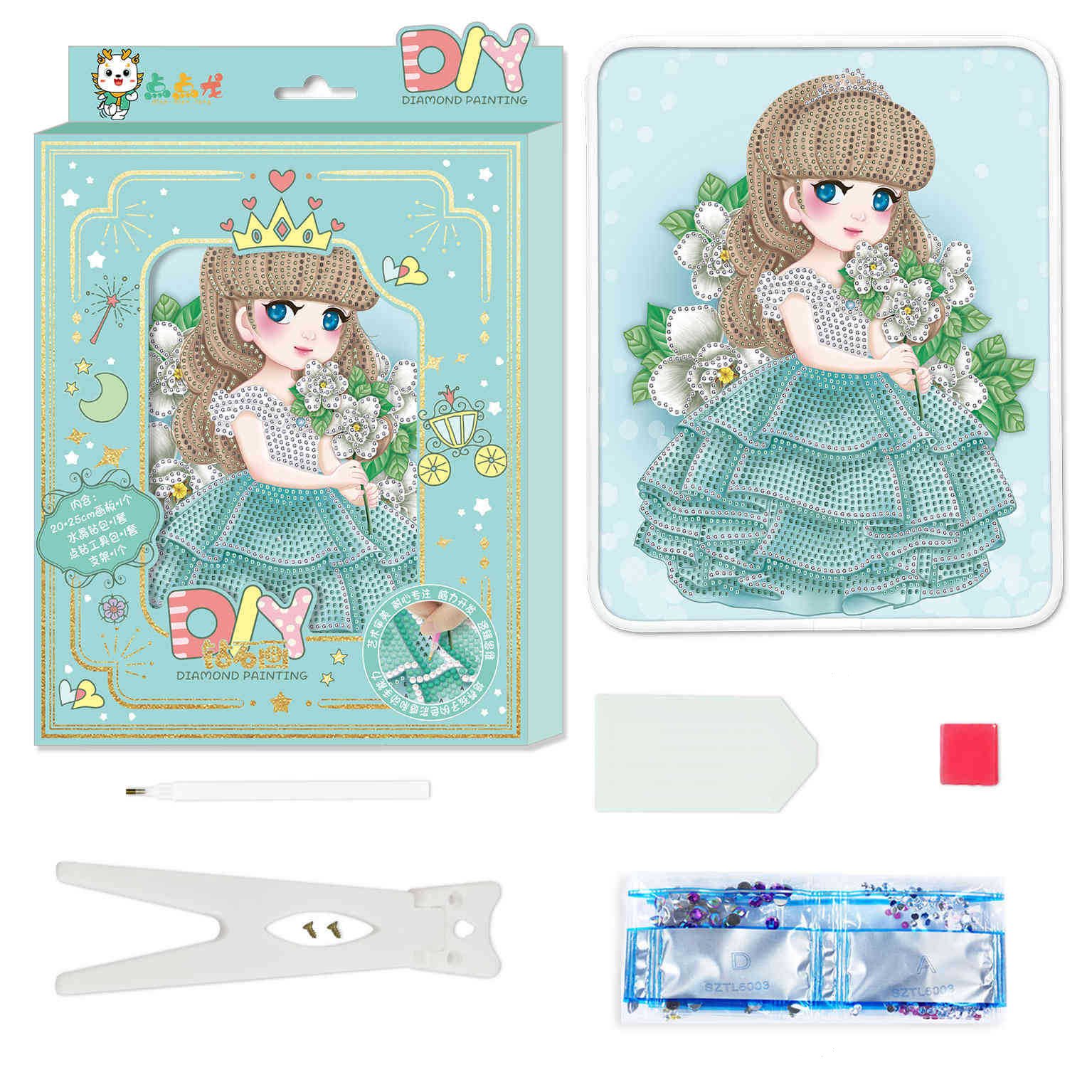 New 5D Crystal DIY Diamond Painting, Brick Stone Handmade DIY Educational Toy, Handmade Digital Diamond Dot Painting