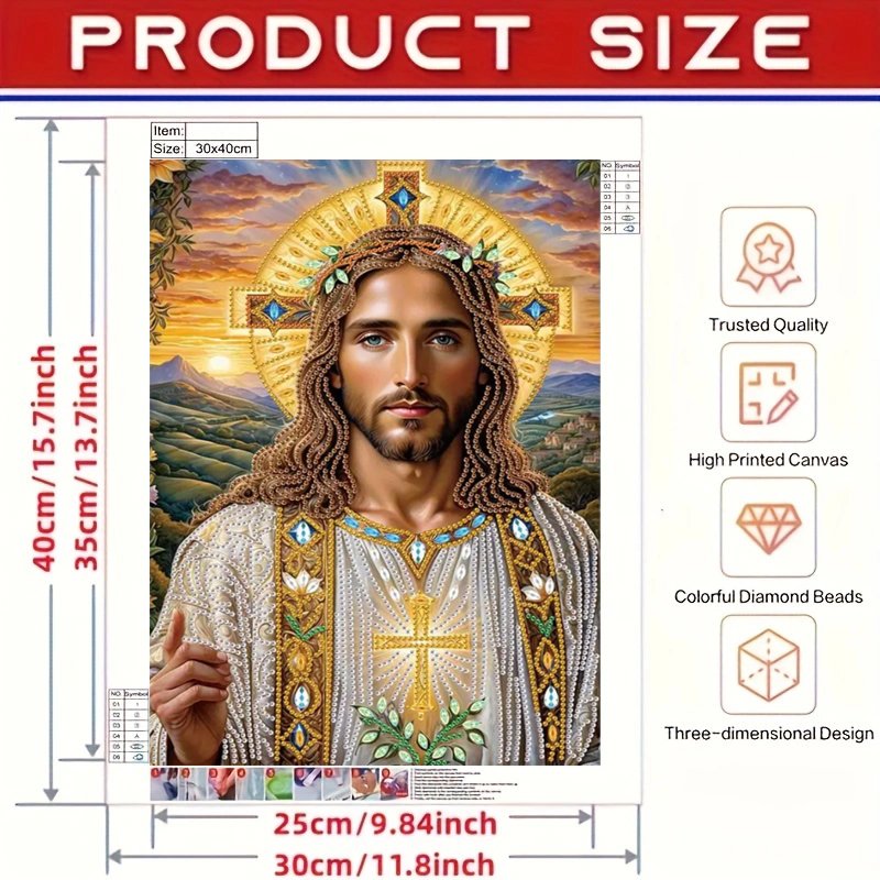 Custom DIY Cross Diamond Paintings Special Shape Drill Acrylic Religion Theme Diamond Painting Home Decor