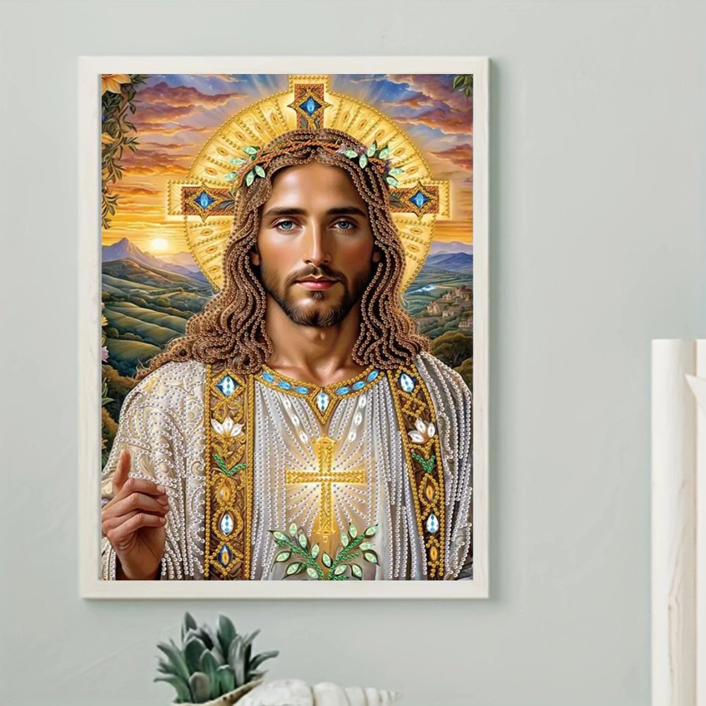 Custom DIY Cross Diamond Paintings Special Shape Drill Acrylic Religion Theme Diamond Painting Home Decor