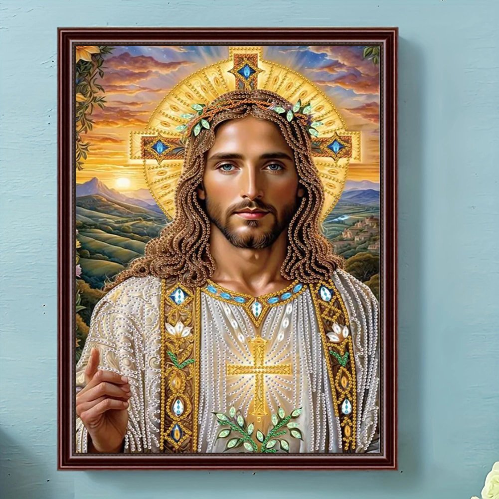 Custom DIY Cross Diamond Paintings Special Shape Drill Acrylic Religion Theme Diamond Painting Home Decor