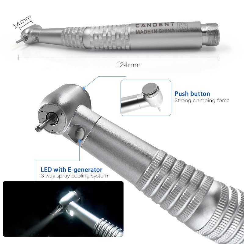 Hot Sale Dental Handpiece Set Push Button High Speed with Led and Low Speed Air Turbine Kit 2/4Hole