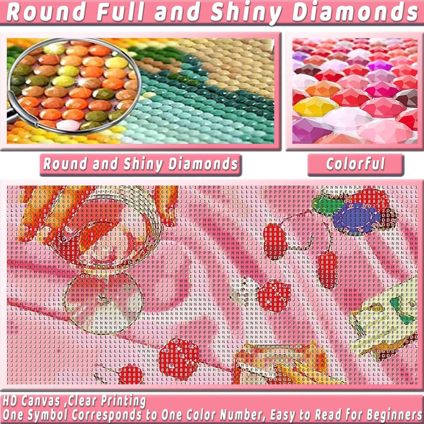 Pink Playing Card Diamond Painting Creative Board Game Diamond Painting Fashion Decoration Diamond Painting 30*40cm