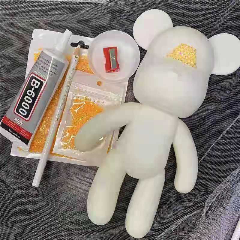 5D Diamond Art Painting Bear Bear Sculpture Desk Handmade Bearbrick Doll Interior Figurines Home Living Room Decoration