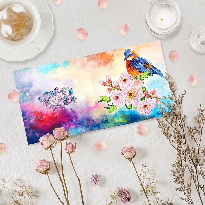 12 Pcs Diamond Painting Greeting Cards with Envelope DIY Special Gifts Birthday Mother's Day Greeting Card