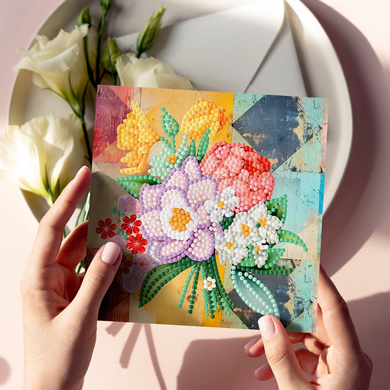 12 Pcs Diamond Painting Greeting Cards with Envelope DIY Special Gifts Birthday Mother's Day Greeting Card
