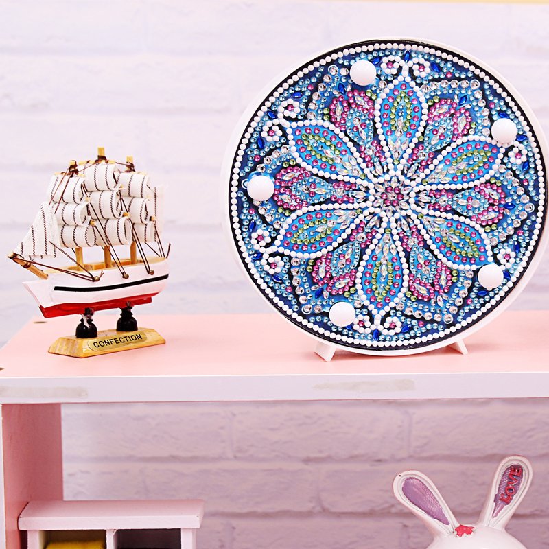 New Creative Gift Bedside Night Light Diamond Painting Mandala with LED Lights