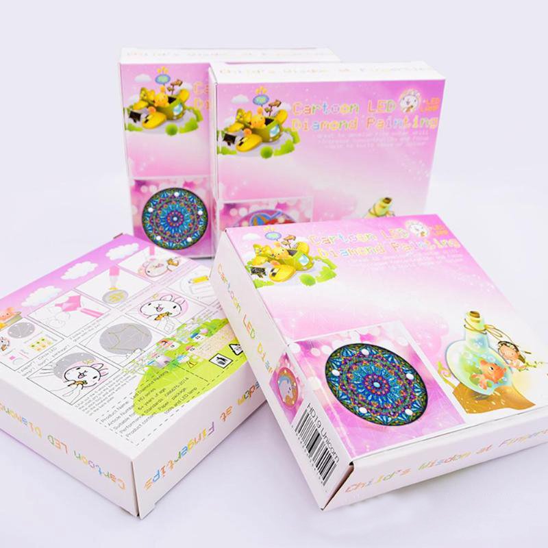 New Creative Gift Bedside Night Light Diamond Painting Mandala with LED Lights