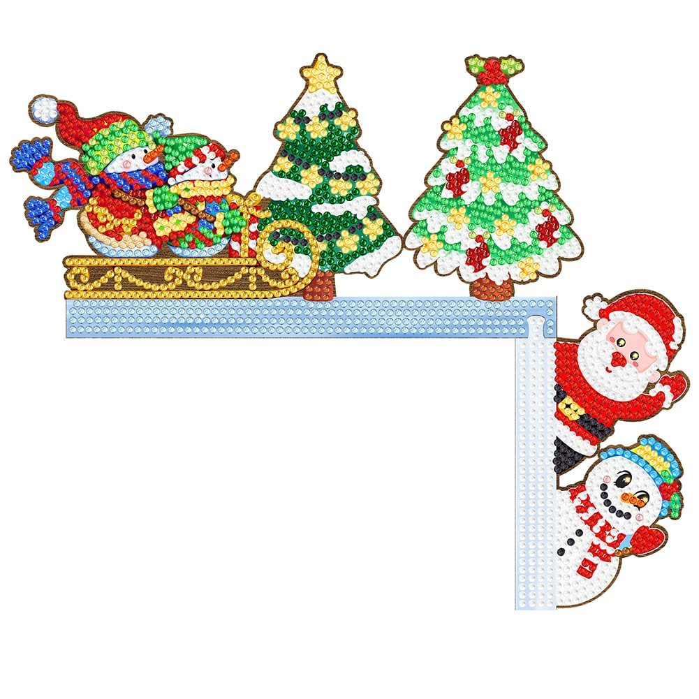 Wooden Christmas Gnome Door Corner Stickers 5D DIY Craft Sticker