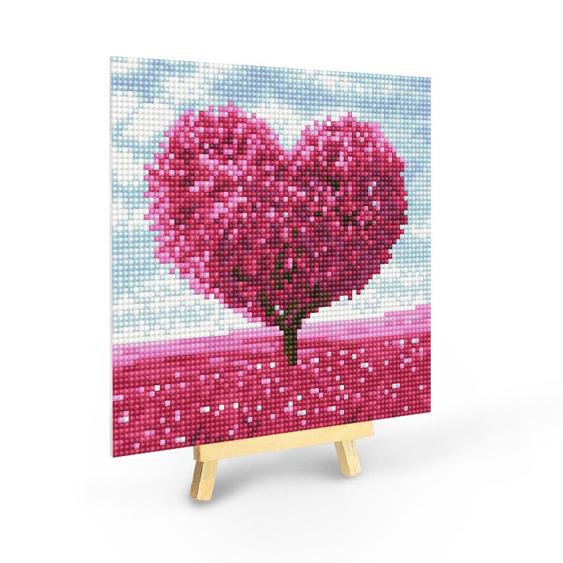 wholesale 20cm x 20cm colorful landscape theme round wooden diamond paintings kit paintings and wall arts diamond painting kit