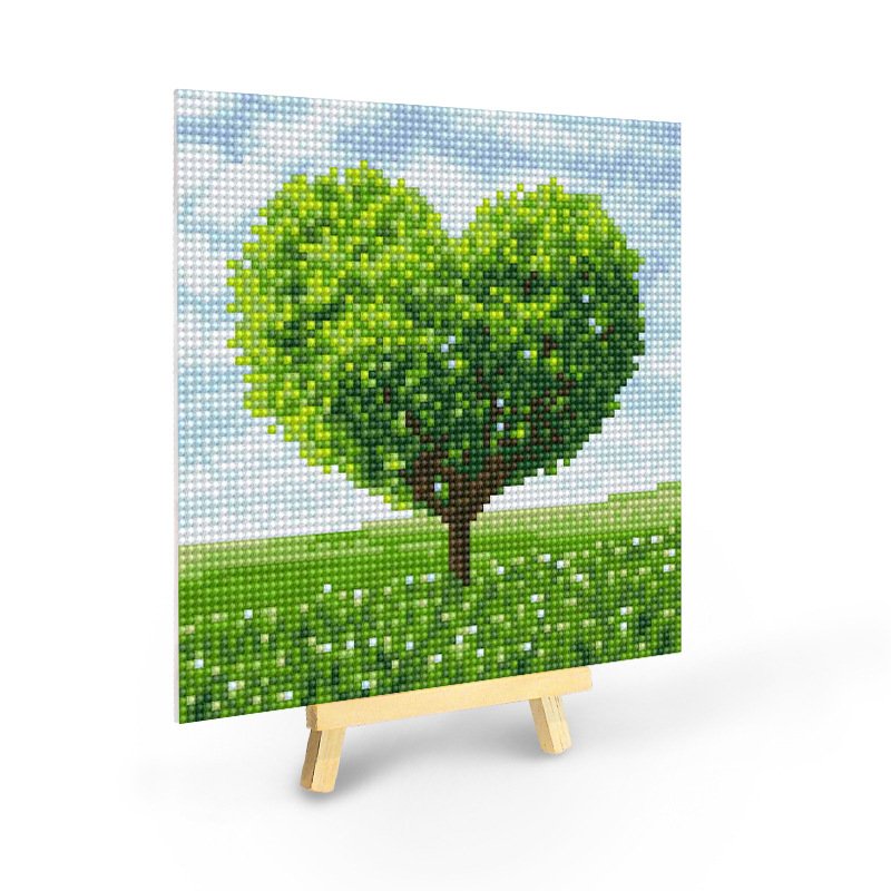 wholesale 20cm x 20cm colorful landscape theme round wooden diamond paintings kit paintings and wall arts diamond painting kit
