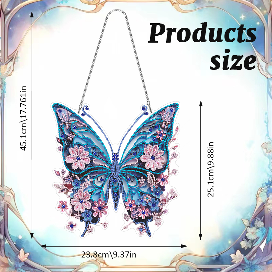 1PC 5D Handpainted Diamond Painting Pendant Butterfly DIY Special Shaped Diamond Home Decor Hanging Ornament