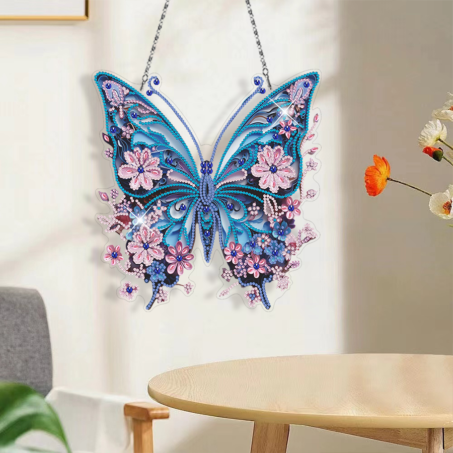 1PC 5D Handpainted Diamond Painting Pendant Butterfly DIY Special Shaped Diamond Home Decor Hanging Ornament