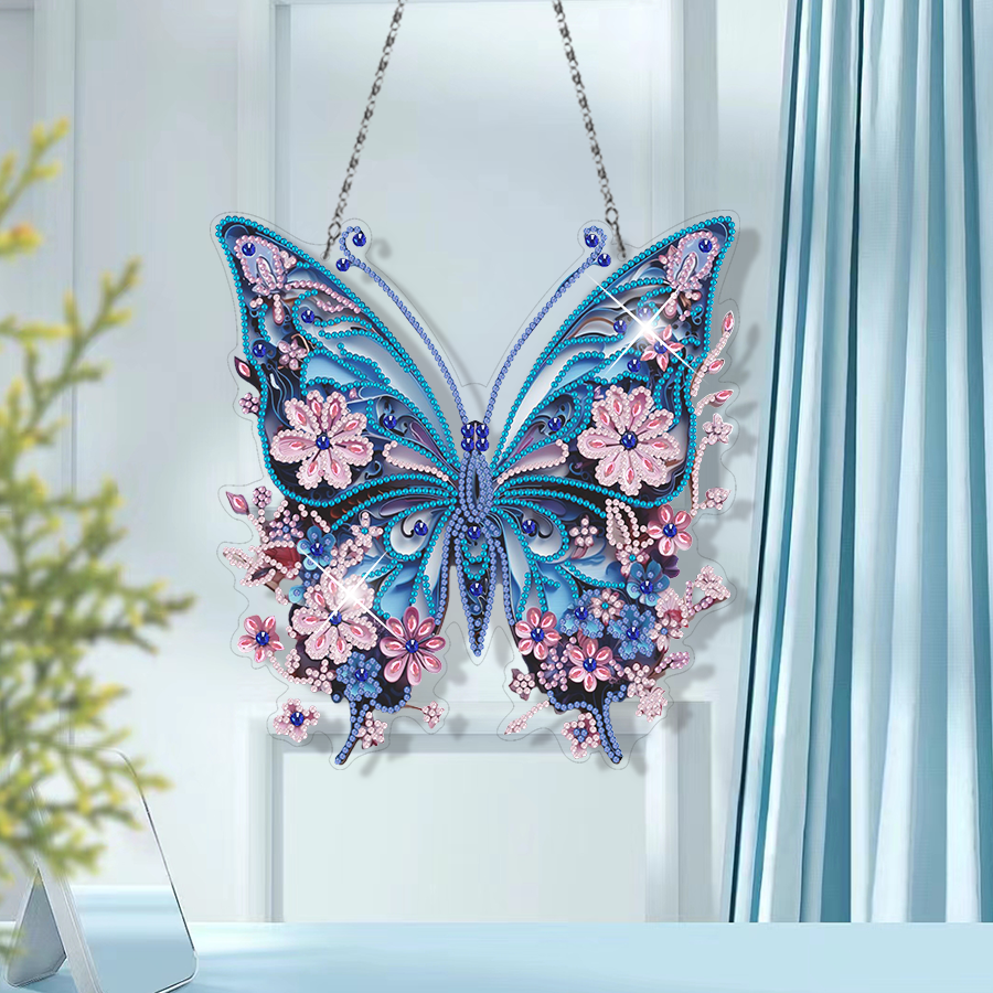 1PC 5D Handpainted Diamond Painting Pendant Butterfly DIY Special Shaped Diamond Home Decor Hanging Ornament