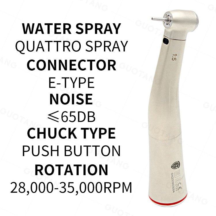 Dental Equipment Electrical Optic Fiber Micro Motor Turbines Turbina Increasing Slow Speed Contra Angle Red Belt 1:5 Handpiece