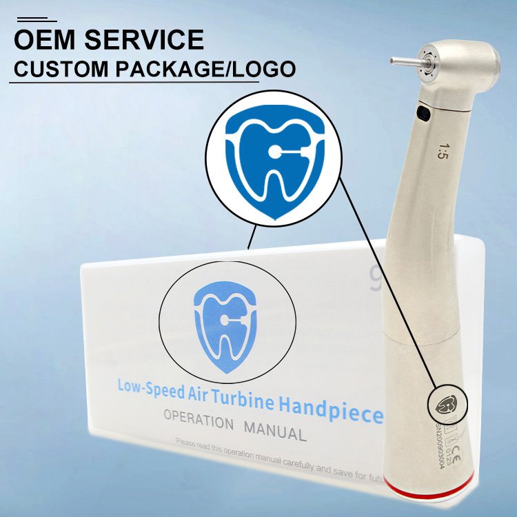 Dental Equipment Electrical Optic Fiber Micro Motor Turbines Turbina Increasing Slow Speed Contra Angle Red Belt 1:5 Handpiece