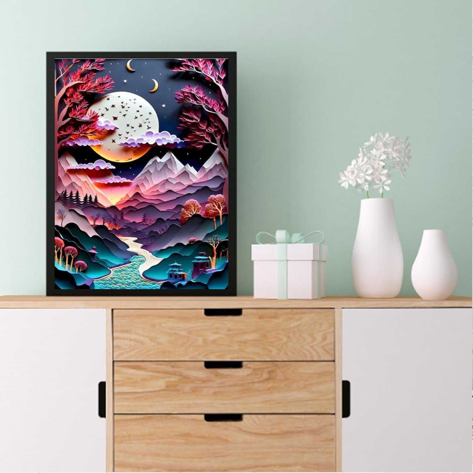 Mountain Landscape Diamond Painting DIY diamond painting Selling a popular handmade diamond painting at a stall