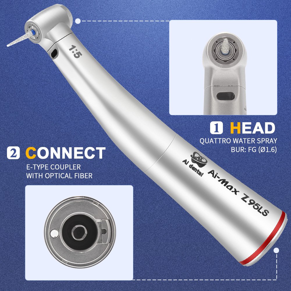 AI-Z Series 1:4.2/1:5/1:1/4:1straight Dental contra angle Low Speed Handpiece For Optic E-type electric Micromotor Equipment