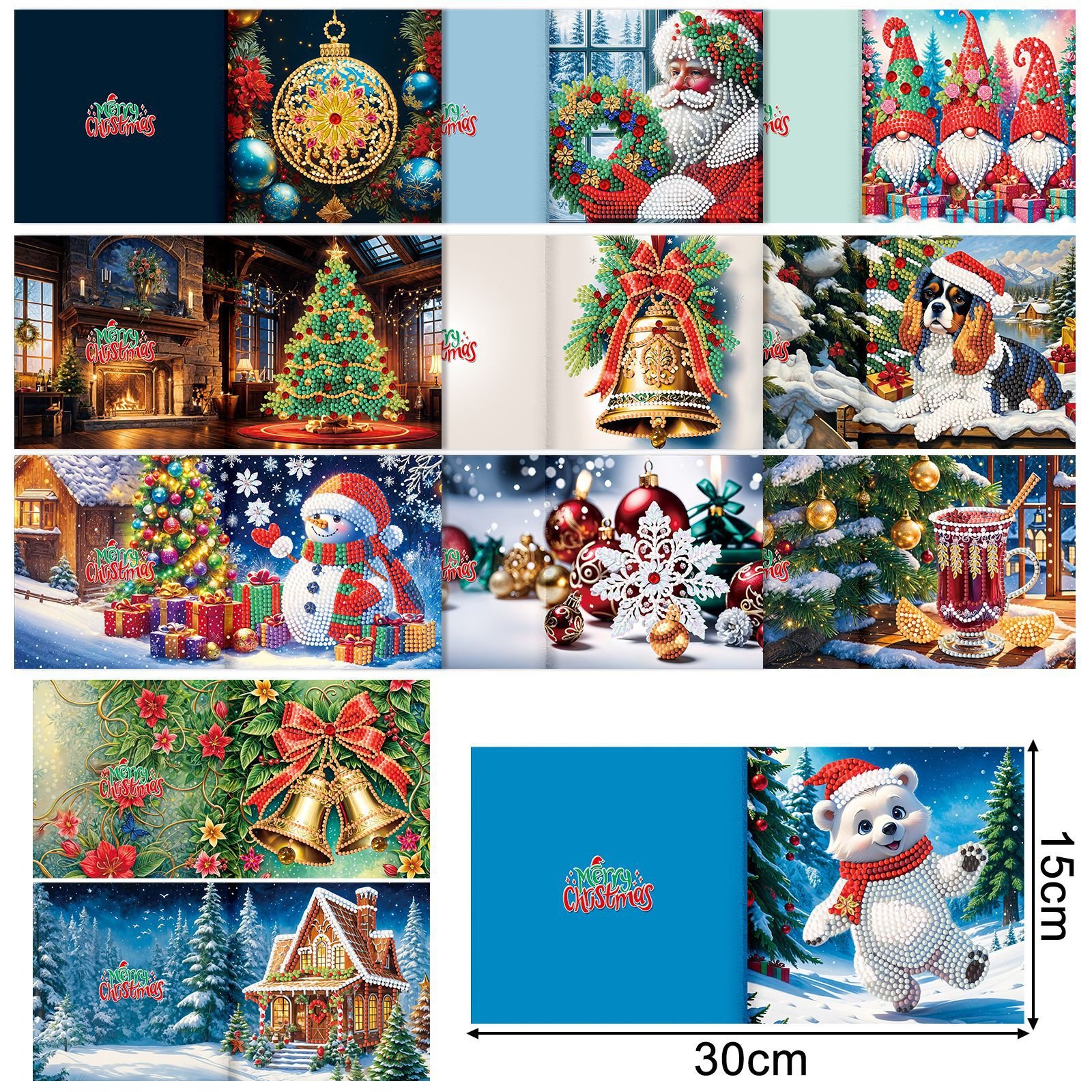 Christmas Special Shaped Diamond Art Greeting Cards Diamond Painting Card Kits