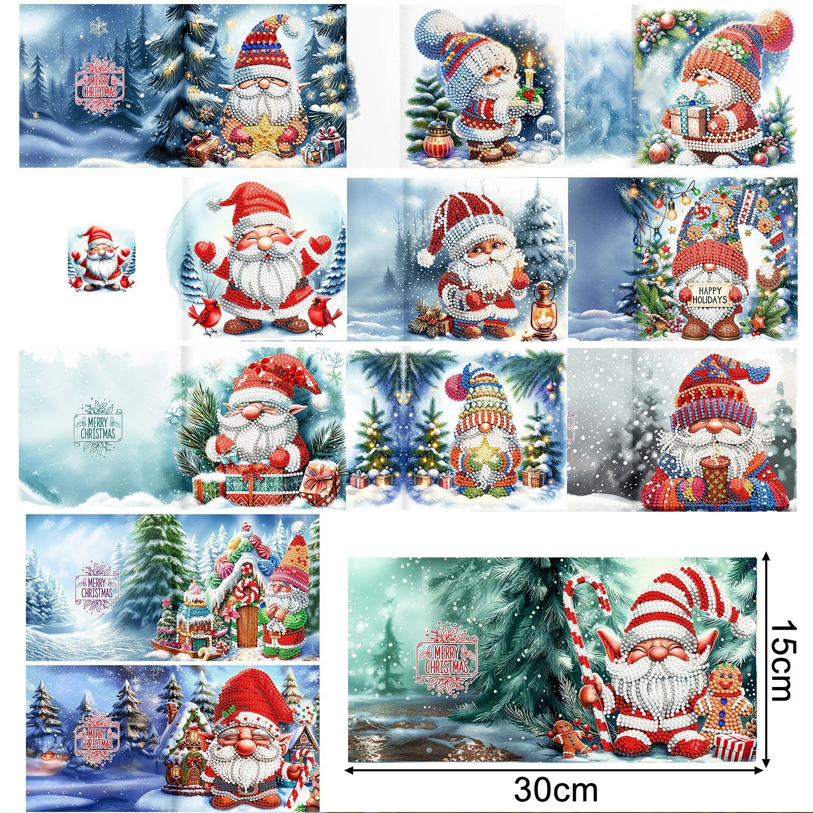 Christmas Special Shaped Diamond Art Greeting Cards Diamond Painting Card Kits