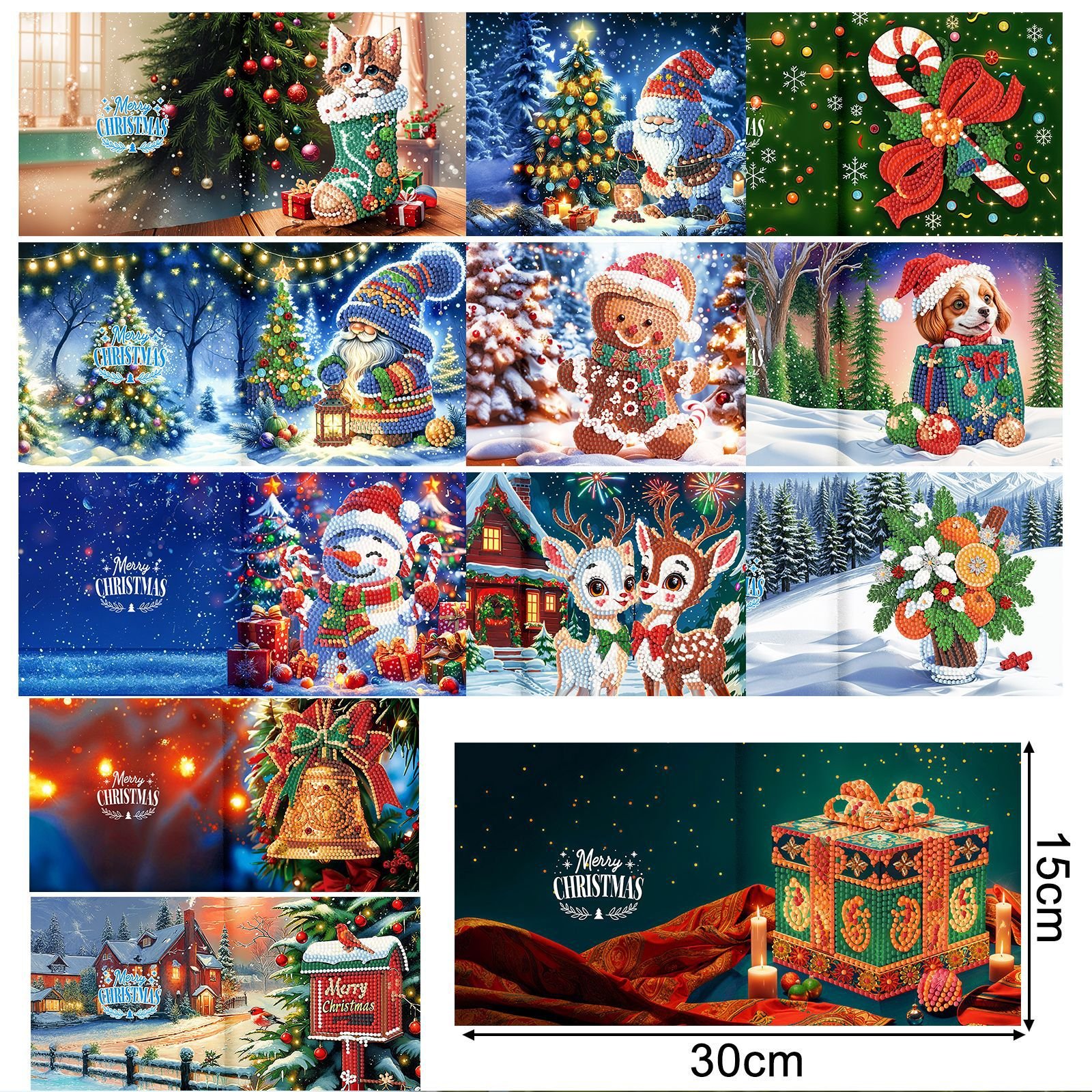 Christmas Special Shaped Diamond Art Greeting Cards Diamond Painting Card Kits