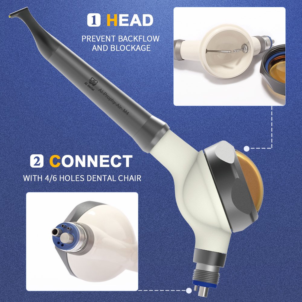 AI-Prophy-Air-M4 Dental Intraoral Air Polishing System Sandblasting Gun Tooth Clean Unit 4/6 Holes Type Connect Dental Chair