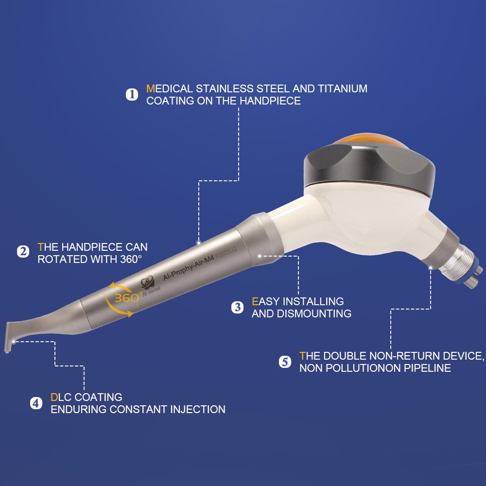 AI-Prophy-Air-M4 Dental Intraoral Air Polishing System Sandblasting Gun Tooth Clean Unit 4/6 Holes Type Connect Dental Chair