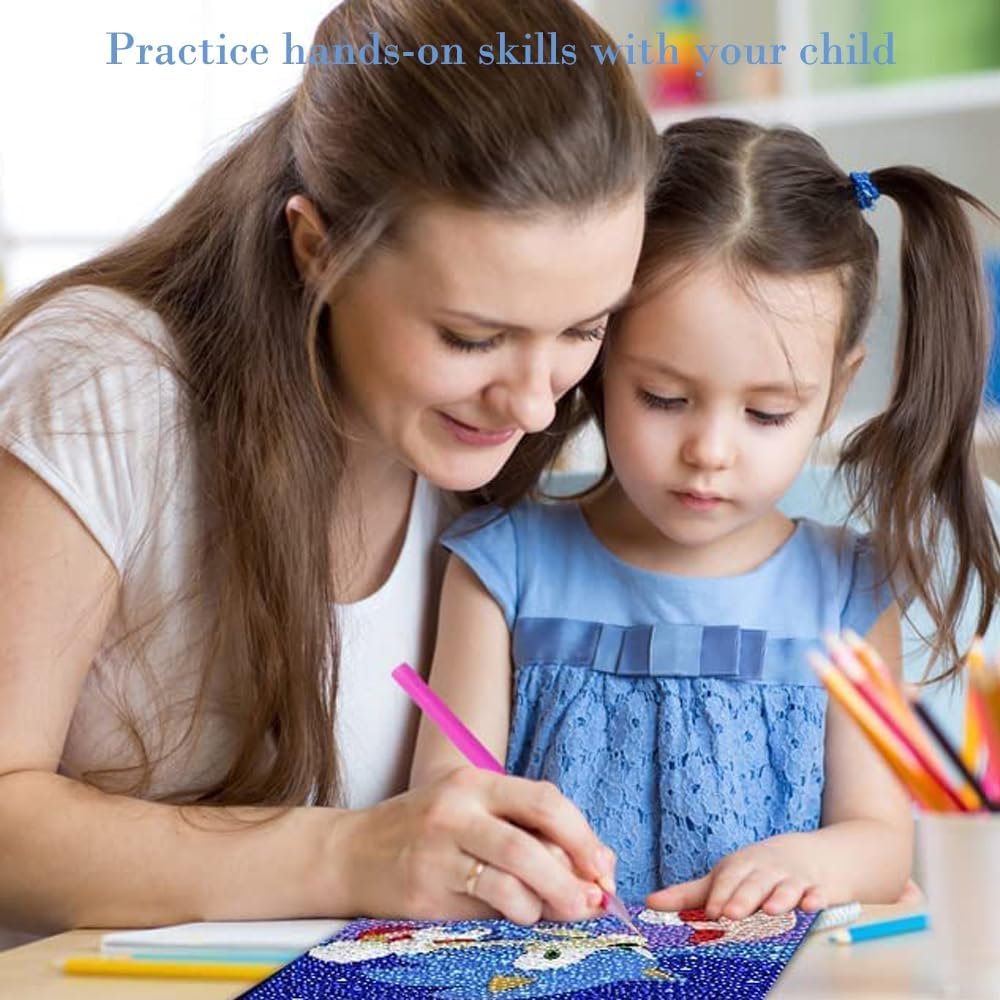 Cute 5D Diamond Art Kits Kawaii DIY Painting Art for Kids, Diamond Arts and Crafts Sets