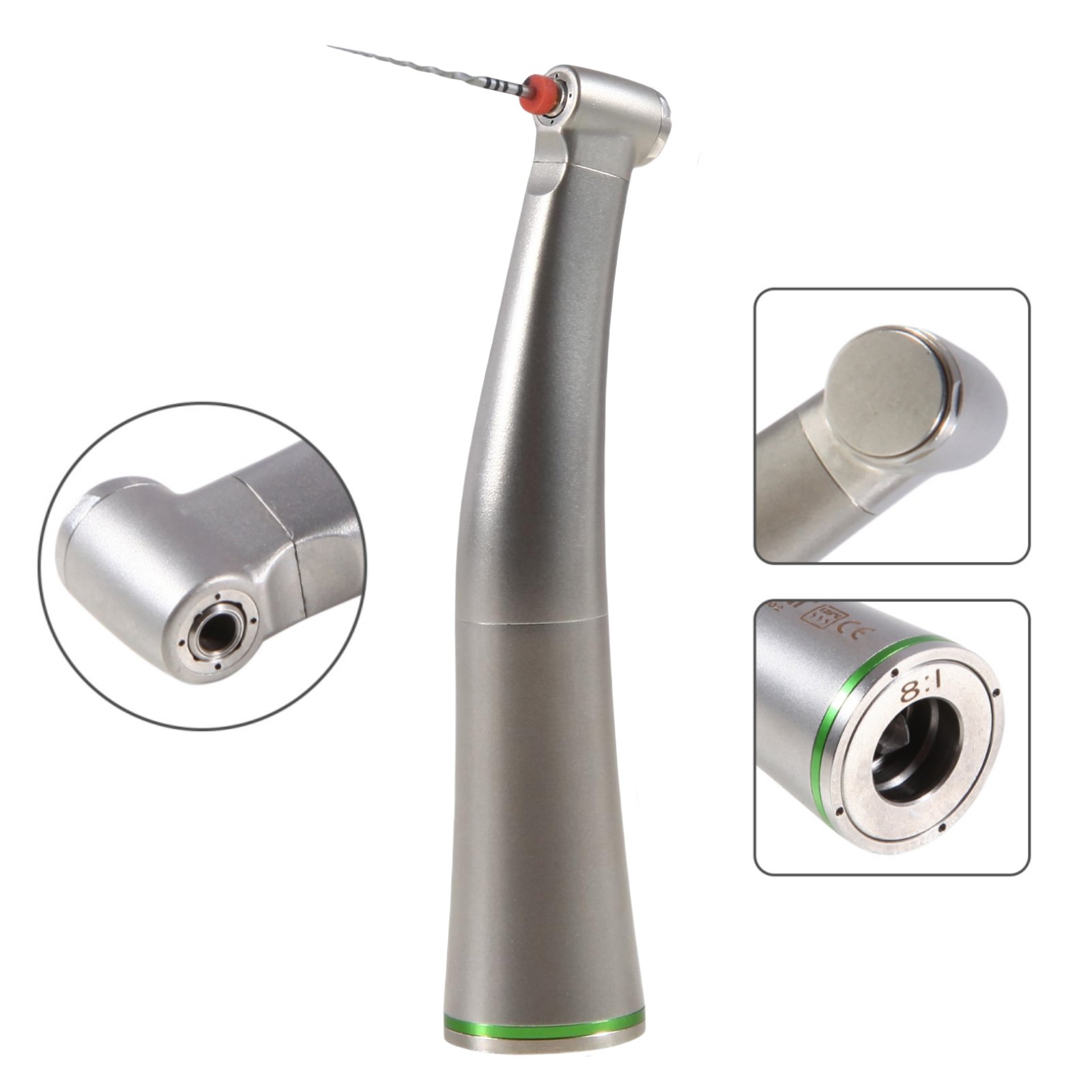 Hot Selling! Dental 8:1 Endo Handpiece Endodontic Low Speed Contra Angle Push Button Mini Head Quattro Spray For Endo Prophy
