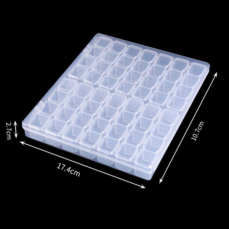 56 Grit Nail Art Rhinestone Organizer Plastic Storage Box for Diamond Painting Accessories & Ornament Tool