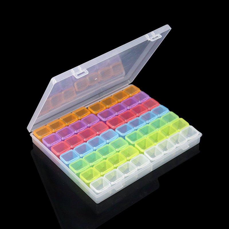 56 Grit Nail Art Rhinestone Organizer Plastic Storage Box for Diamond Painting Accessories & Ornament Tool