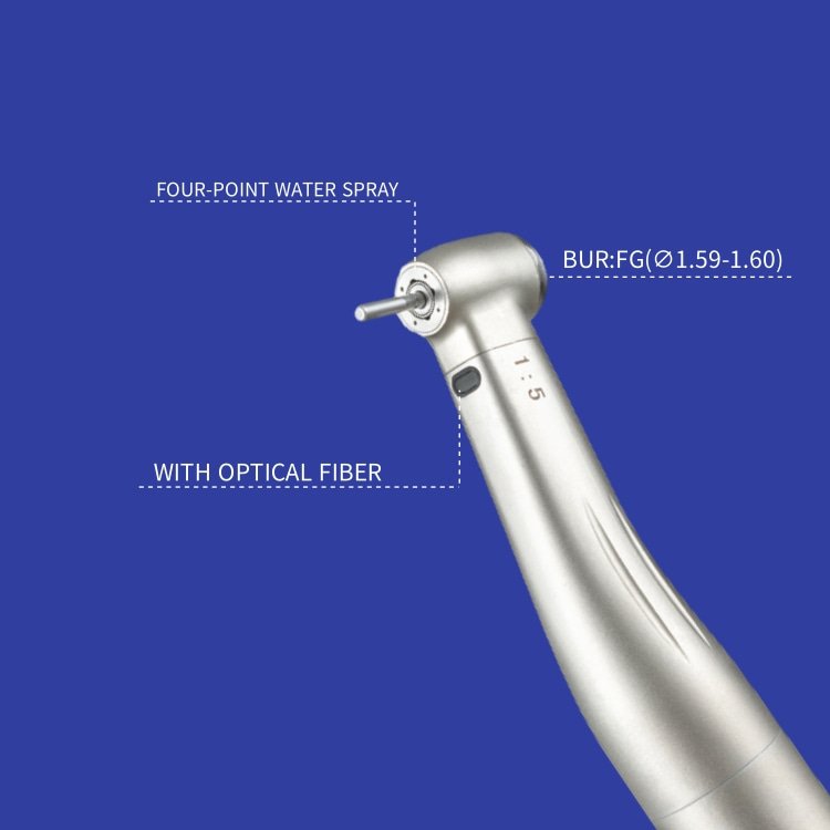 Internal channel contra-angle handpiece 1:5 speed multiplier dental contra-angle handpiece
