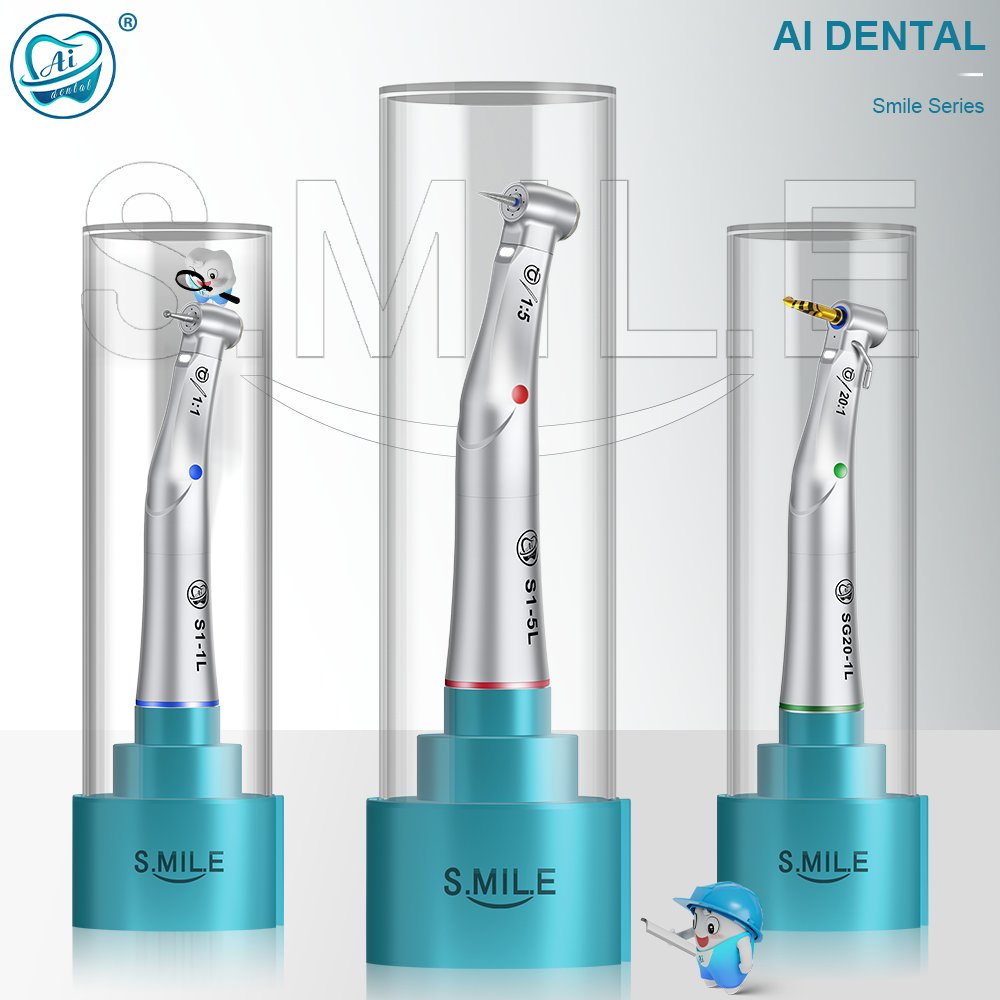 S1-5L Upgraded Contra Angle 1:5 Dental Handpiece Fiber Optic With Middle Gear Locking Low Speed Handpiece Electric Motor