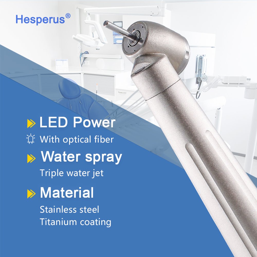 X450L Air Turbin Dental 45 Degree LED Fiber Optic High Speed Extraction Handpiece Button Compatible for NSK Coupler