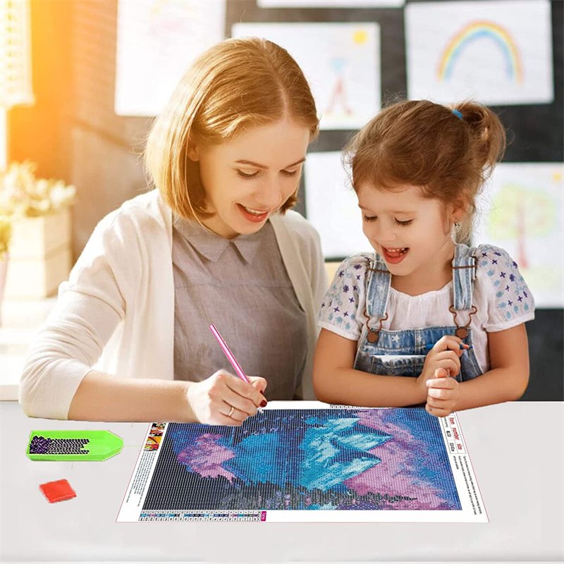 Customized 30x40cm Size Colorful Landscape Theme Round diamond paintings Kit