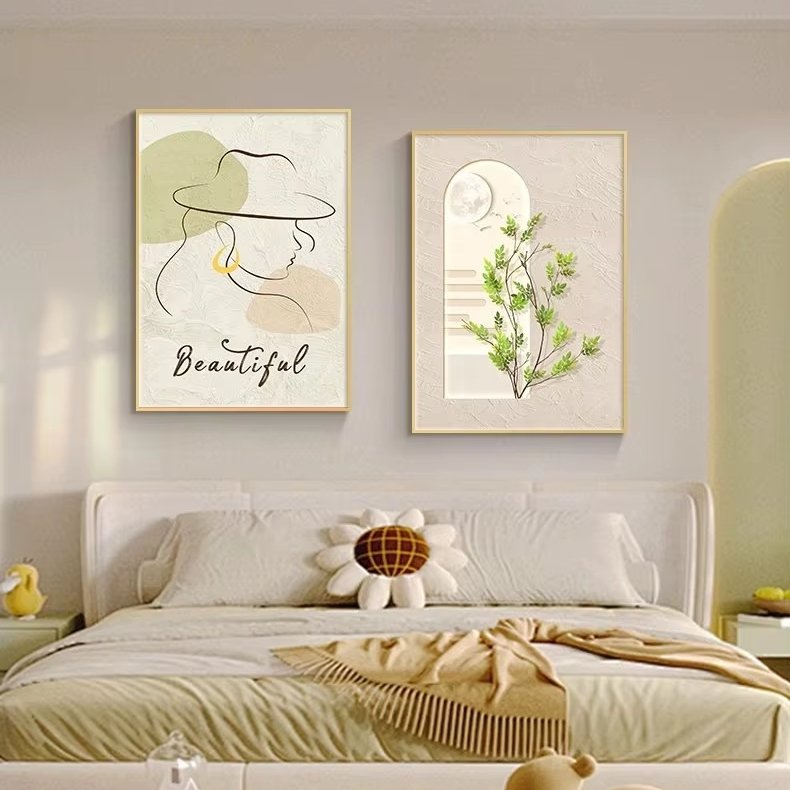 Green fresh leaves hanging painting clean suitable for living room bedroom tea room office decoration