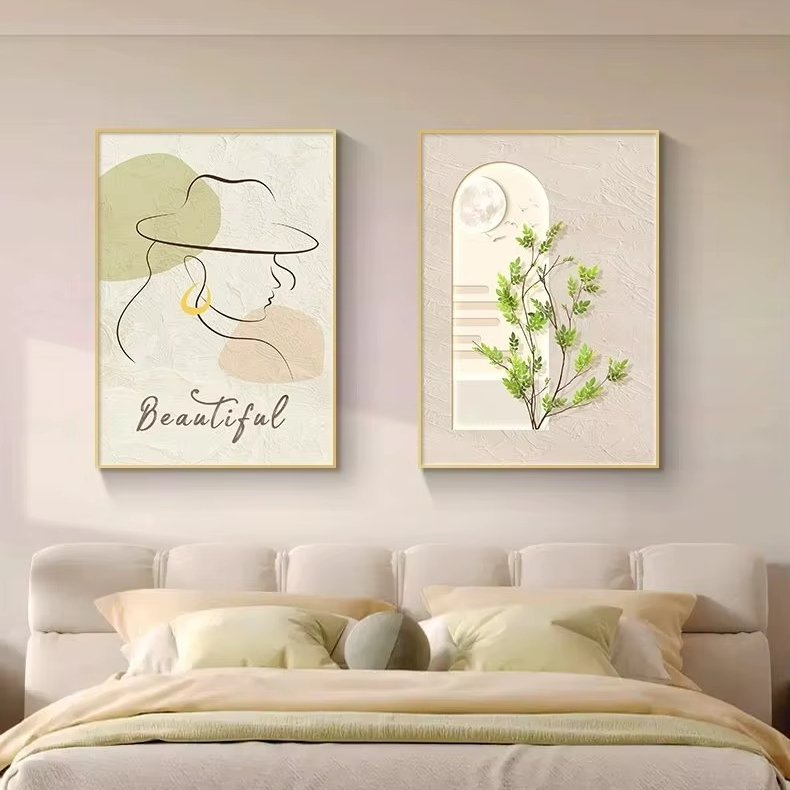 Green fresh leaves hanging painting clean suitable for living room bedroom tea room office decoration