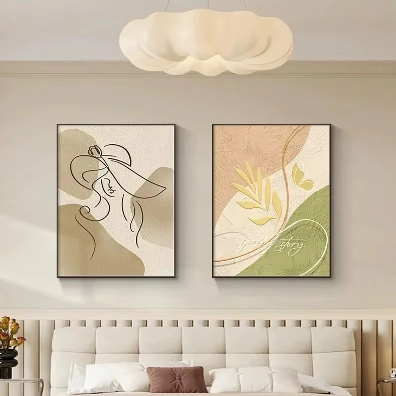 Green fresh leaves hanging painting clean suitable for living room bedroom tea room office decoration