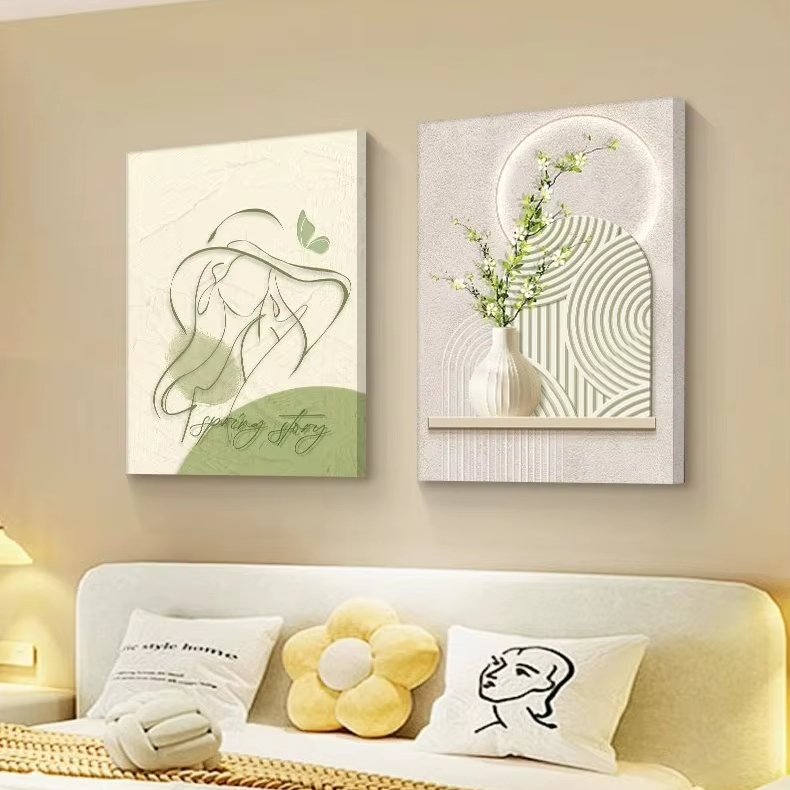 Green fresh leaves hanging painting clean suitable for living room bedroom tea room office decoration