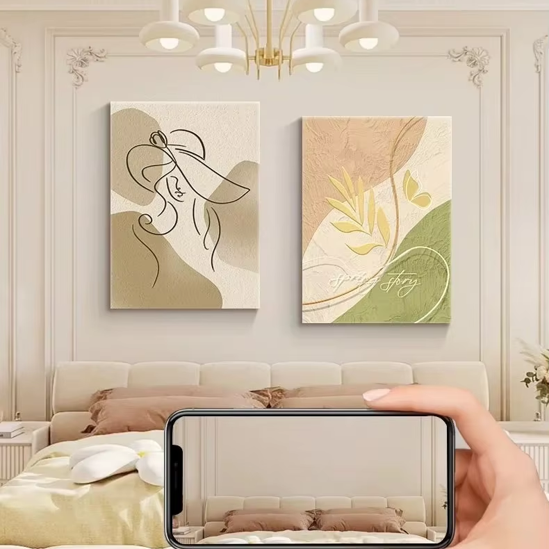 Green fresh leaves hanging painting clean suitable for living room bedroom tea room office decoration