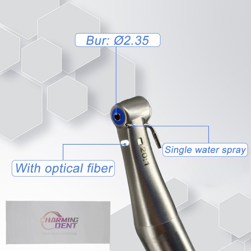 Charming dental 20:1 implant fiber optic contra handpiece / dental LED low speed handpieces