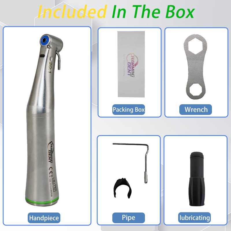 Charming dental 20:1 implant fiber optic contra handpiece / dental LED low speed handpieces