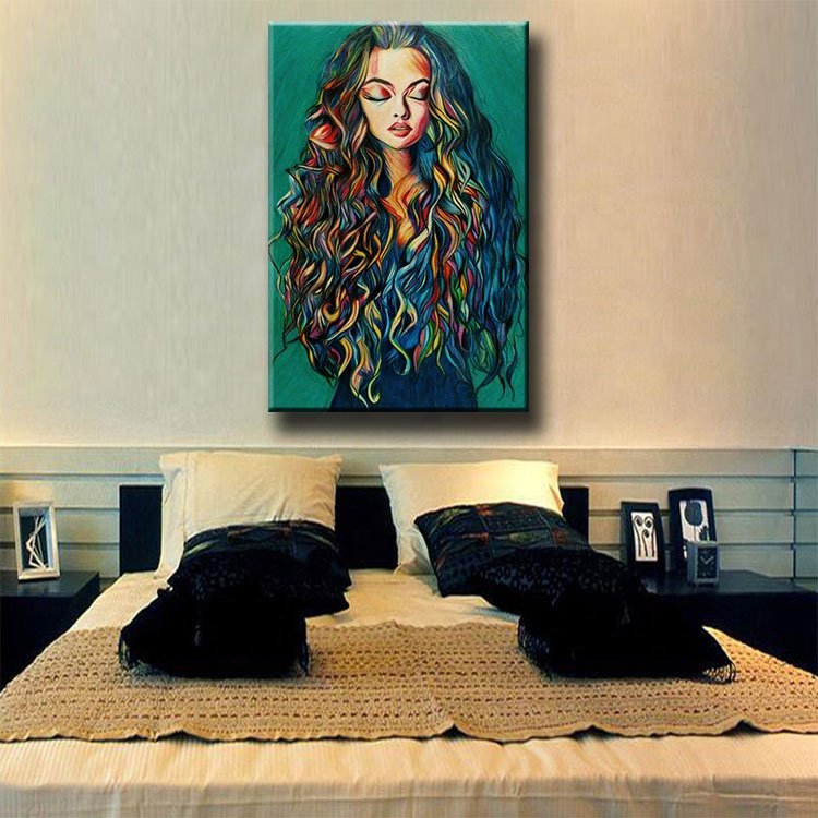 Ever Moment Picture Of Rhinestone Colorful Long Hair Girl Full Square Resin Stones 3F2200