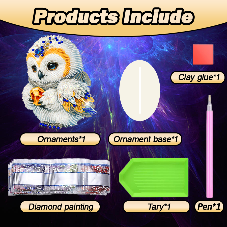 High Quality DIY 5D Diamond Painting Table Ornament Owl Full Acrylic Diamond Painting Ornament For Home Decor