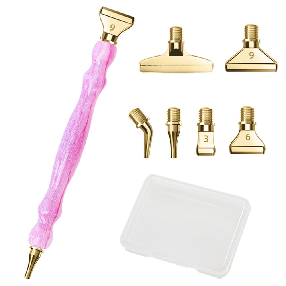 Fashion New Diamond Painting Tool Accessories 6 Metal Drill Bit Resin Point Drilling Pen Laser Five Colors With Box And Clay