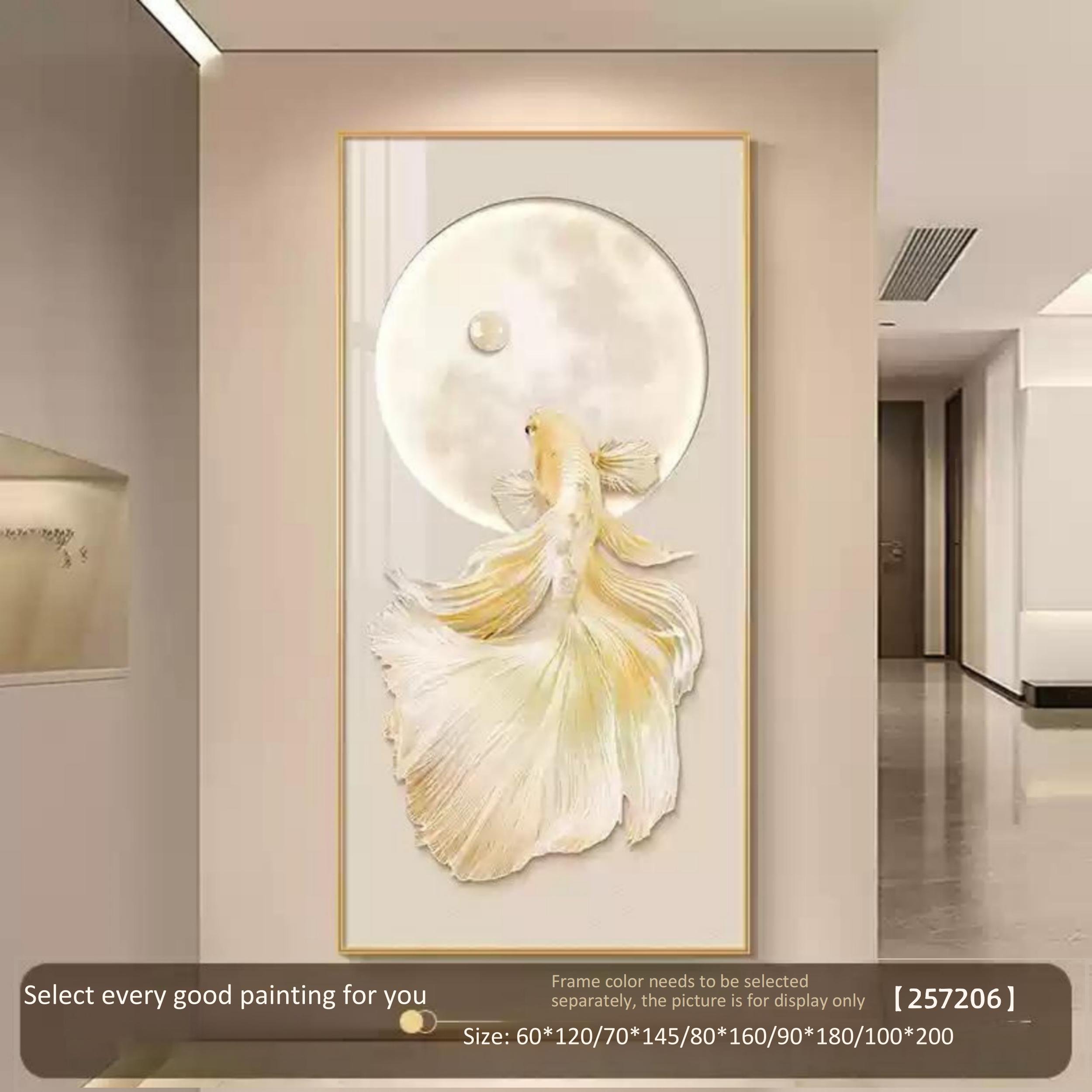 Modern Goldfish Home Art Porch Decoration Wall Art 5D Diamond Crystal Porcelain Custom High Quality Wall decoration painting