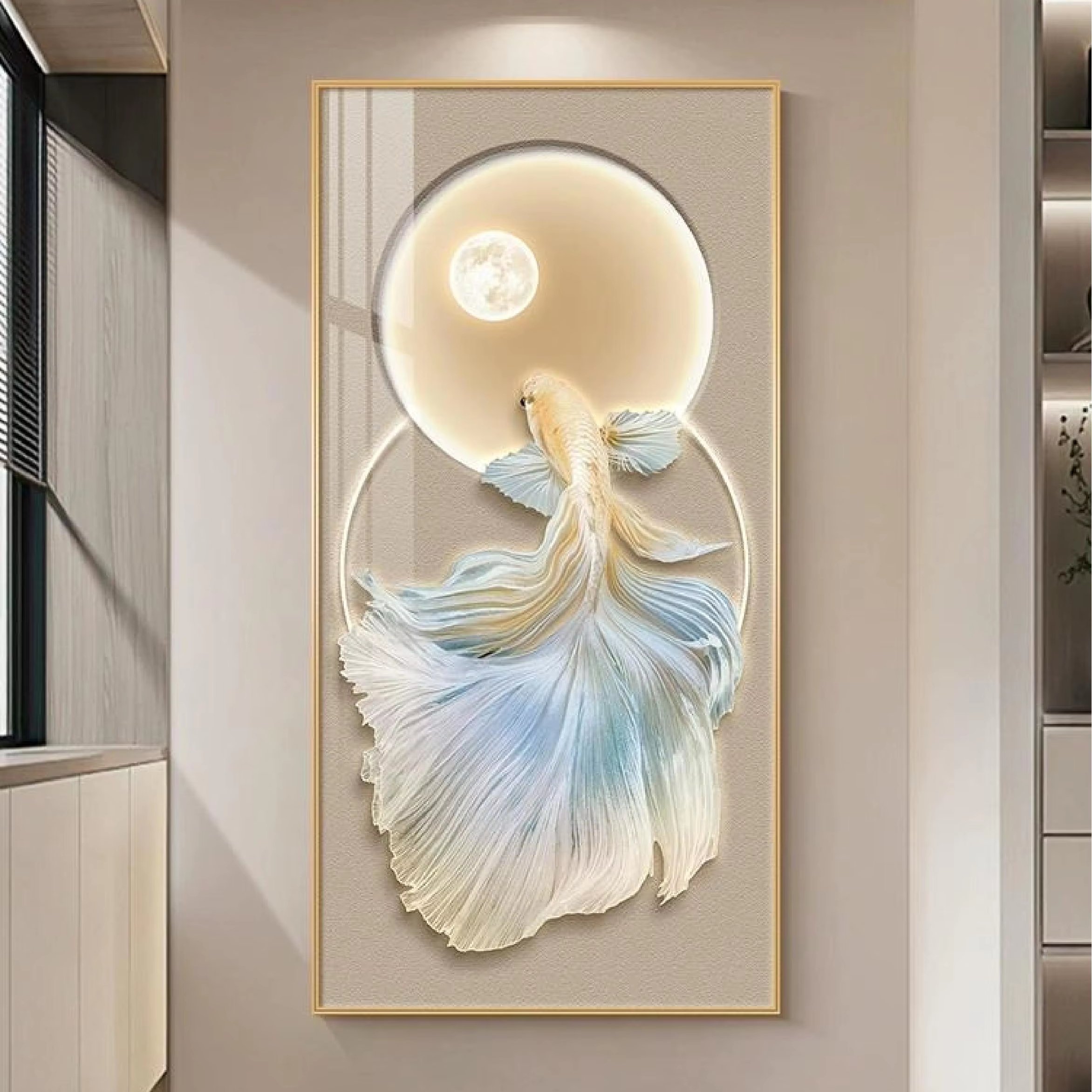 Modern Goldfish Home Art Porch Decoration Wall Art 5D Diamond Crystal Porcelain Custom High Quality Wall decoration painting