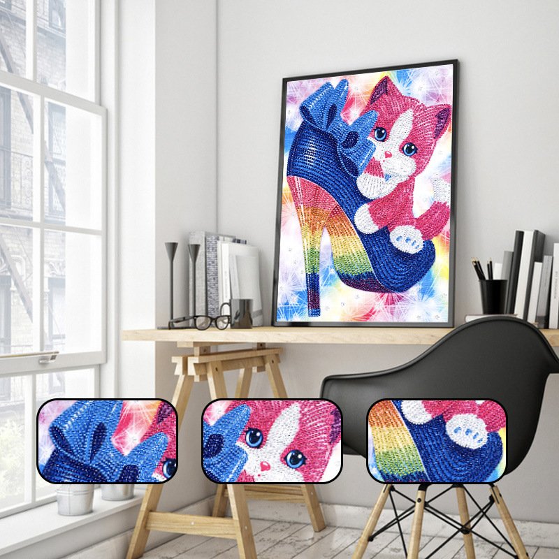 Wholesale 5d diamond painting colorful cat abstract diy 5d crystal diamond painting