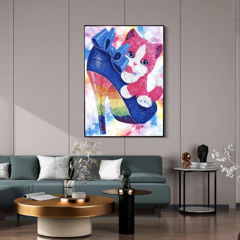Wholesale 5d diamond painting colorful cat abstract diy 5d crystal diamond painting